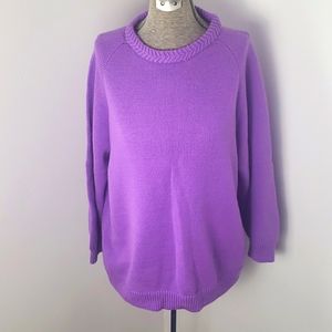 Vintage Purple Hand Knit Acrylic Sweater